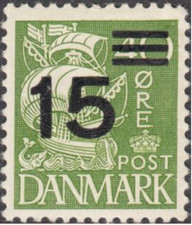 Denmark #Mi255I MNH 1940 Sailship Surcharge [269]