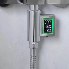 Digital Shower Timer with Flow Meter Water/Energy Saving Waterproof Self Powered