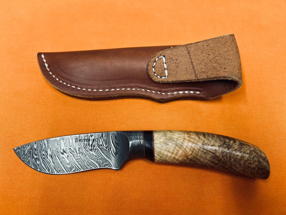 Cuchillo Browning Storm Front Big Belly Skinner Madera Fijo Damasco Hoja Acero 218 Foto 2 de 4