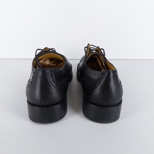 Scarpe Oxford House of Bruar da uomo taglia UK 9,5 nere 100% pelle brogue a coda di rondine - Foto 5 di 8