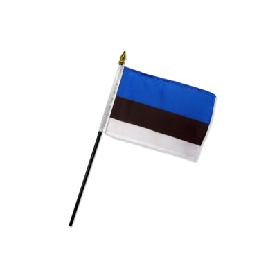 1 Dozen Estonia Stick Flag 4x6in Handheld Estonian Flag