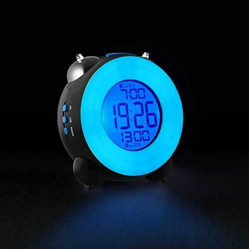 Loud Alarm Clock For Heavy Sleepers with Dual Alarm Night Light Black NEW