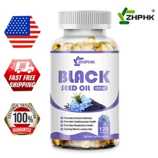 Black Seed Oil Capsules - 100% Pure Organic COLD PRESSED Cumin Nigella Sativa