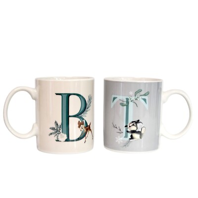 Bambi & Thumper Disney Keramiktassen 2er Set Buchstaben B und T Tassen für Tee Kaffee