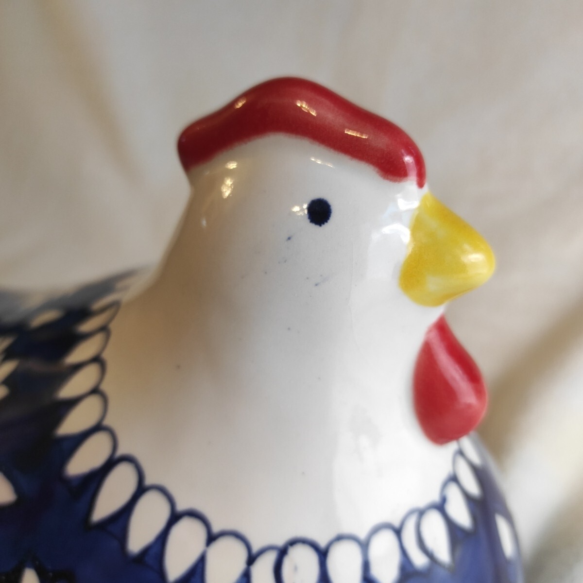 Ceramic Chicken Figurine Mikasa Home Accents Blue And White