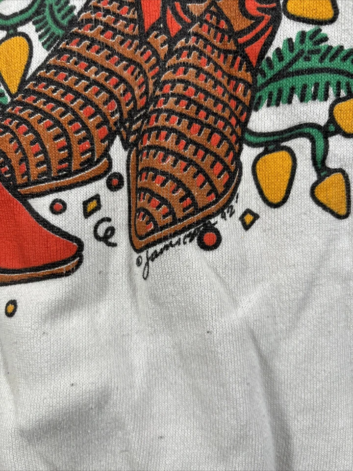 Suéter de Navidad DE COLECCIÓN Adulto Grande Años 90 Hecho en EE. UU. Botas Occidentales Abuela Núcleo Foto 3 de 4