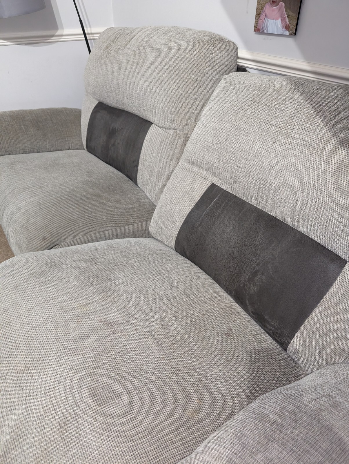 Lazy boy Two Tone Grey 3 Seater Sofa And Chair Electric Reclining eBay