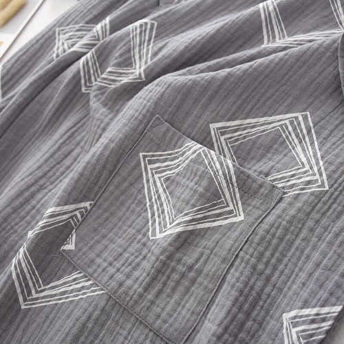 Japanische Baumwolle Yukata Pyjama Kimono Morgenmantel Bademantel Nachtwäsche Loungewear Unisex - Bild 12 von 15