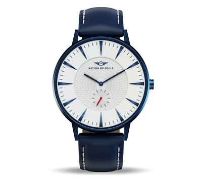 Mens Blue Brushed Limited Edition Swiss Mvt Watch By Nation of Souls RRP £249