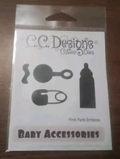 NIP CC Designs Cutter Dies - Baby Accessories - Bottle, Rattle, Safety Pin