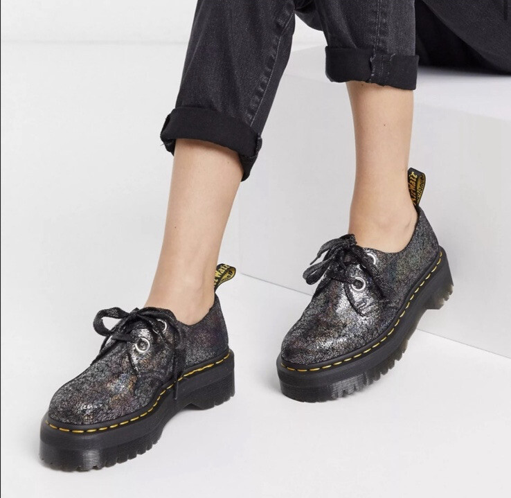 Dr. Martens Women's Holly Platform Retro Quad Gunmetal Dr. Martens Women's Holly Platform Retro Quad Gunmetal