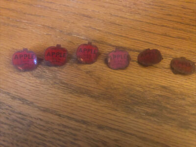 Lot 6 Cut Plug Tobacco Tags, Red Apple Sun Cured