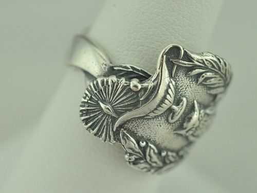 Solid 925 Sterling Silver Owl Scholar Adjustable Spoon Ring - Picture 7 of 9
