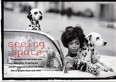 1990 magazine fashion AD NAOMI CAMPBELL ' Seeing Spots 