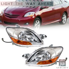 Headlight For Toyota Yaris Sedan 2007-2011 Replace Halogen Left And Right 2pc