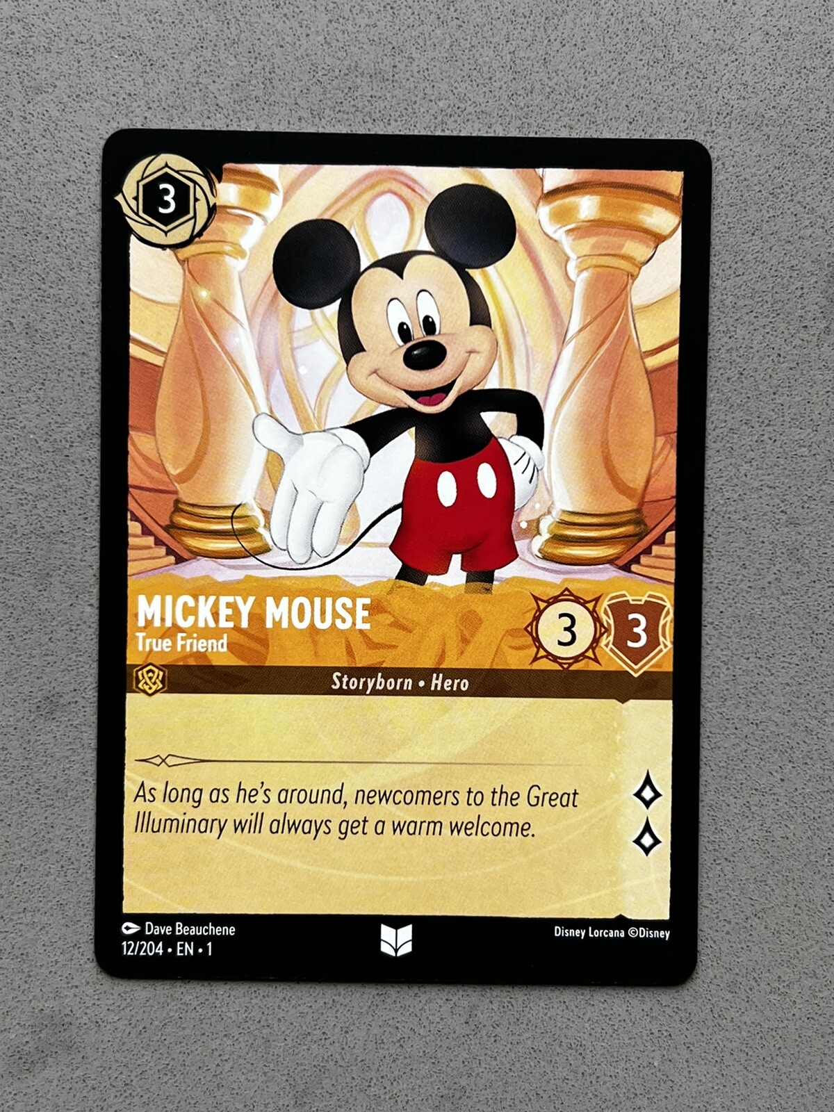 Disney Lorcana - Mickey Mouse True Friend - Uncommon - 12/204 - Pack Fresh NM