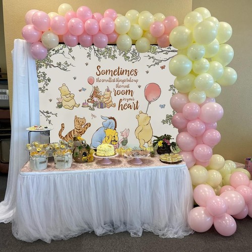 Winnie the Pooh Backdrop Baby Shower Birthday Photo Background Party Supplies - Picture 3 of 14