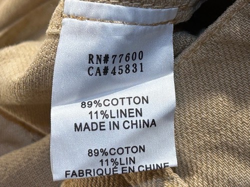 Sandrine Rose/Free People Carpenter Straight Leg Cotton Linen Pants Sand Size 27 - Picture 14 of 15