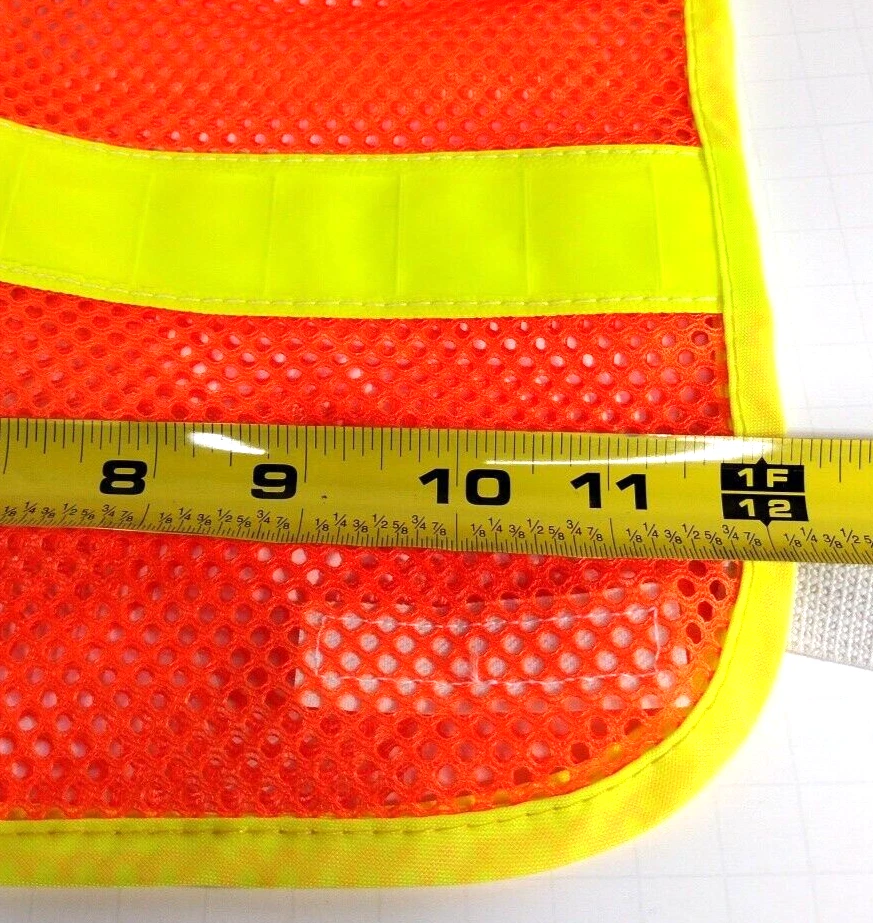 Jog-a-Lite Reflecto Vest Orange/Yellow Mesh, One Size 16" x 12" · Made in USA - Image 3 of 4