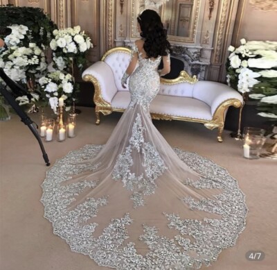 knee length dresses for ladies Silver Lace Appliques Long Sleeves Mermaid Evening Dresses for Mother of The Bride