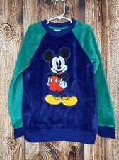 Disney Store Mickey Fleece Plush Pullover Crew Neck Top Long Sleeve Size 7/8