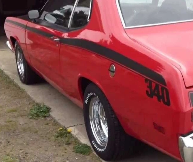 1971 1972 PLYMOUTH DUSTER 340 SIDE STRIPES KIT DECAL MOPAR 71 72 "MATT BLACK" - Image 2 of 2