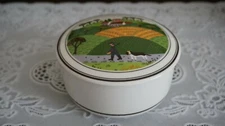 VINTAGE Villeroy & Boch Design Naif Laplau 6 Round Trinket Box, Luxembourg
