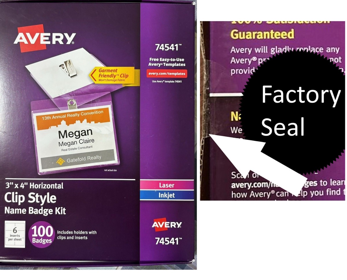 Clip Style Name Badges-Avery 74541- Laser and Inkjet | eBay