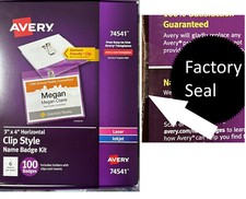 Clip Style Name Badges-Avery 74541- Laser and Inkjet