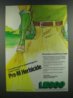 1986 Lesco Pre-M Herbicide Ad - One Product to Meet All Your Needs | eBay