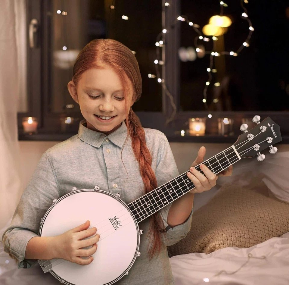 Banjolele 4 String Banjo Ukulele Kit Stringed Musical Instruments for Adult Begi - Image 2 of 4