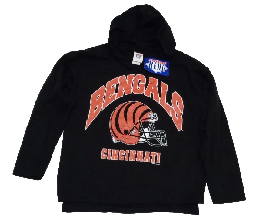 NWT Vintage 1993 Saturday s Hero Cincinnati Bengals Hooded Sweatshirt Size M