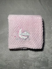 Zak & Zoey Baby Blanket Little Dreamer Moon Cloud Pink Textured Lovey 30" x 40"