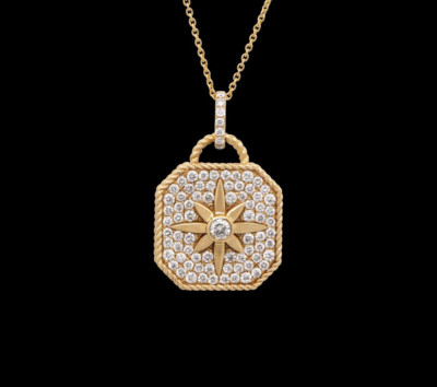 Wunderschönes 14K Gelbgold Nordstern Diamant Collier
