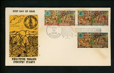 history of tobacco in the philippines Postal History Philippines FDC #993-995 Tobacco Industry smoking 1968