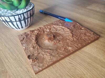 Mars Topography Model of Gales Crater - ie, the Curiosity Landing Site