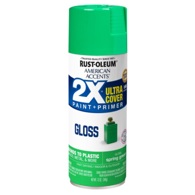 Multi-Surfaces 2X Ultra Cover Gloss Spring Green Spray Paint & Primmer 12 Oz
