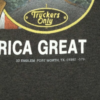Vintage 3D Emblem Shirt Truckers Only Make America Great Eagle USA