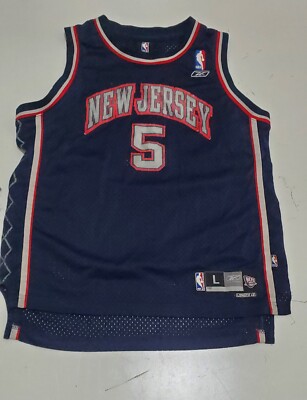 希少品 Reebok NBA NETS 5 KIDD Jersey Kids L Vintage Jason Kidd New Jersey Nets #5 Jersey Youth L Reebok