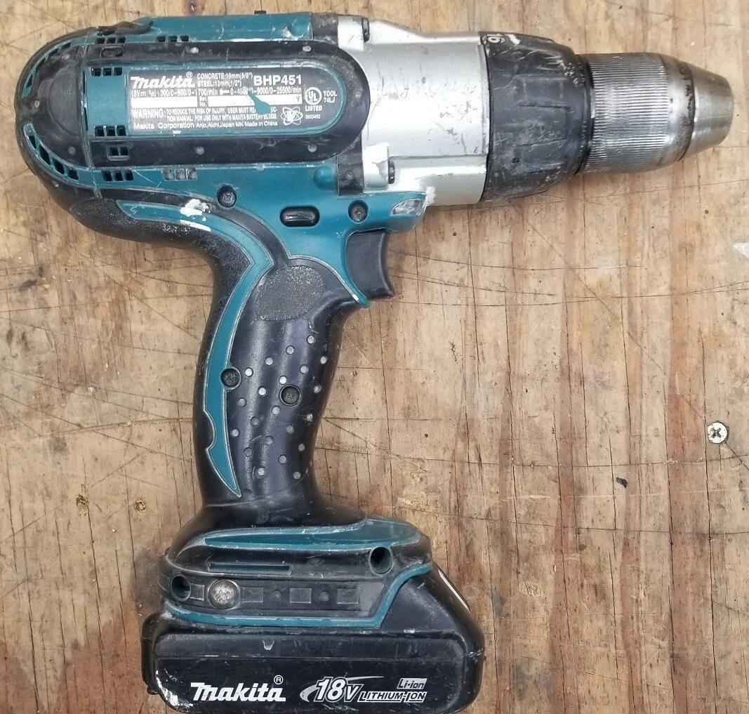 Charger Hammer | With No Makita BHP451 eBay Cordless 18V - battery Drill