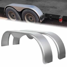 For 13" 14" 15" Heavy Duty Round Plate Tandem Axle Trailer Fenders 9" x 66" x18"