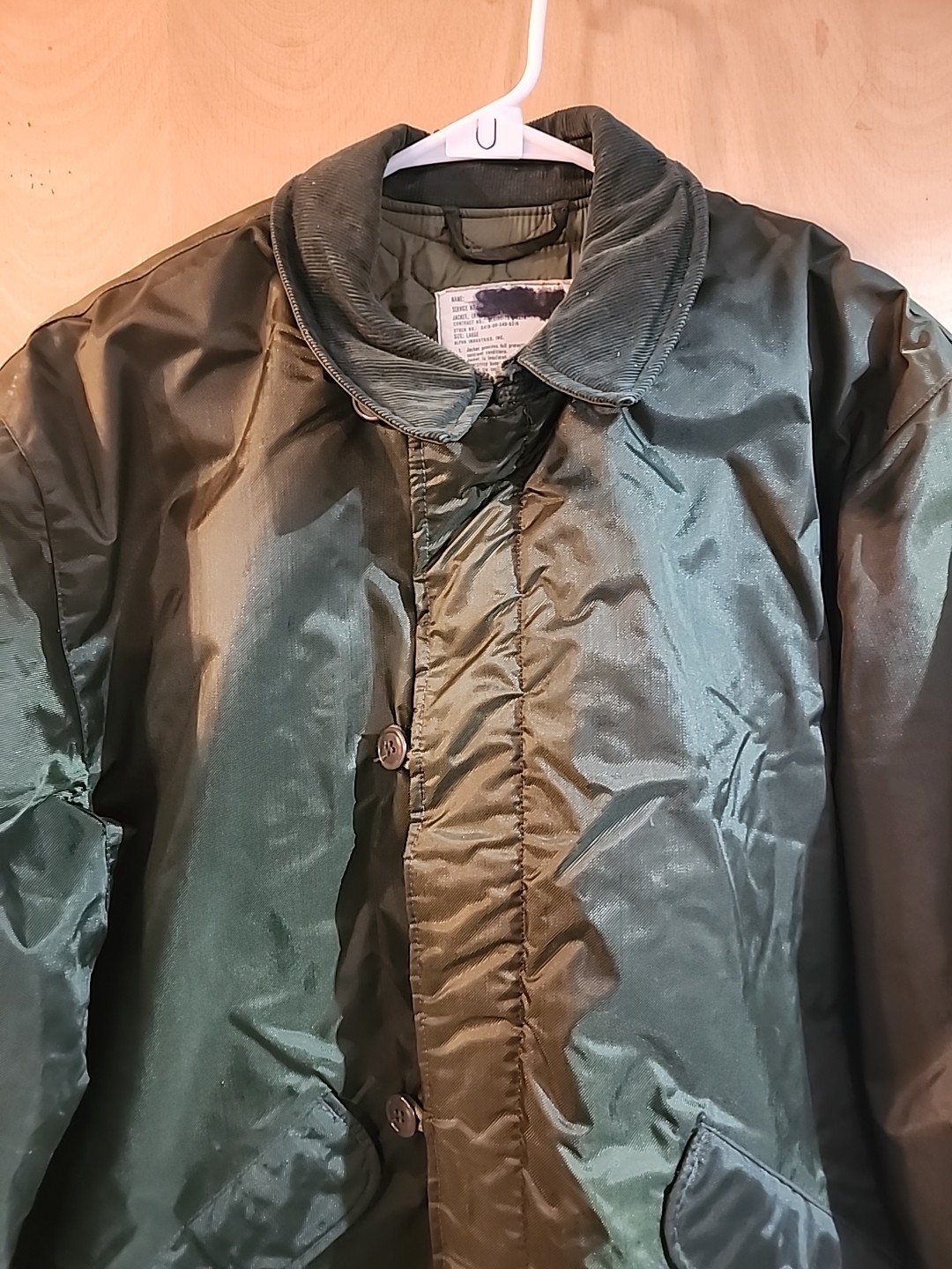 Vintage US Military Jacket Large Extreme Cold Weather Impermeable Heavy Duty