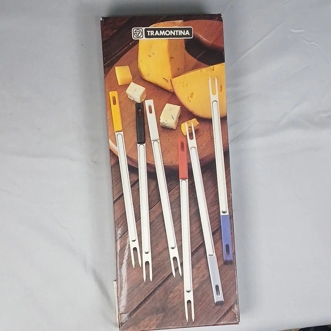 Tramontina 6-Piece Stainless Steel Fondue Fork Set Multicolor S102
