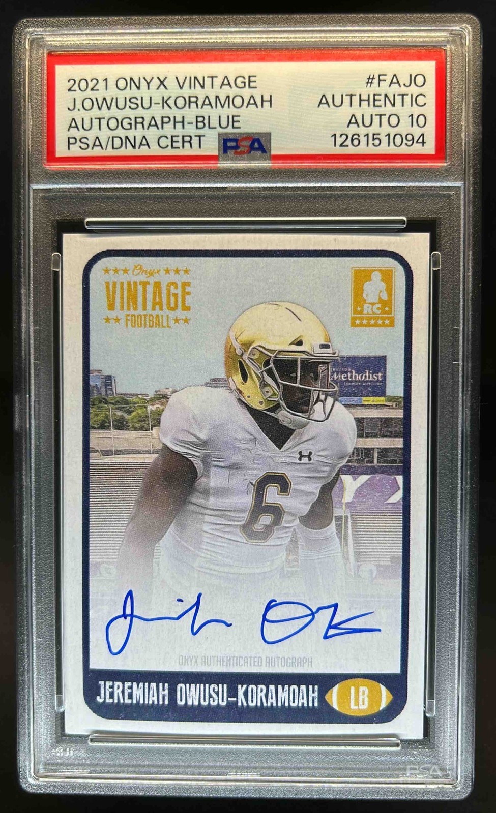 Jeremiah Owusu-Koramoah Onyx Vintage #FAJO Autograph-Green