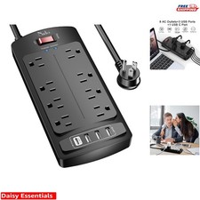 Heavy-Duty 8-Outlet Surge Protector Power Strip with 4 USB Ports, 2700 Joules