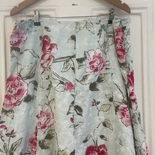 Marks & Spencer Broderie Anglais Floral / Rose Print Cotton Skirt - UK 18