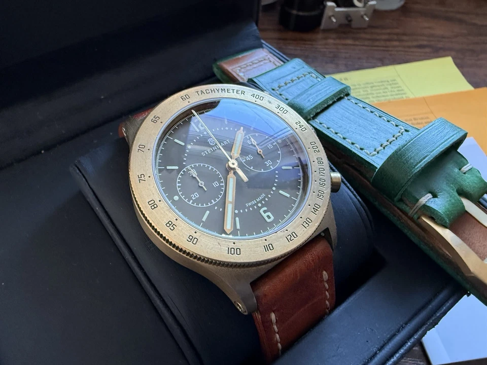 Steinhart Marine Officer CHRONOGRAPH Bronze Swiss Made Automatic Watch - Image 3 of 4