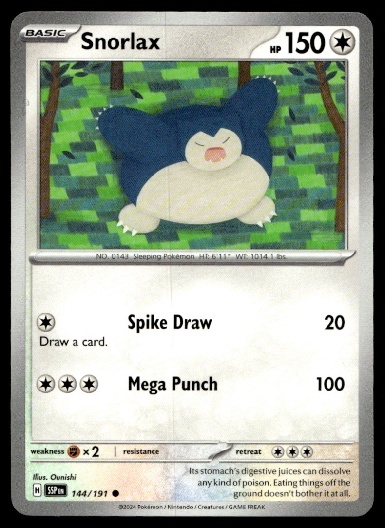 Snorlax 144/191 Common Surging Sparks Pokemon Lightly Played