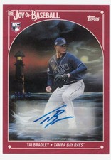 2023 Topps X Bob Ross The Joy of Baseball Autographs Crimson #47 Taj Bradley/10