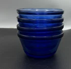 Anchor Hocking Vintage Cobalt Blue 6 oz Custard Cups  #1034 Set of Four GORGEOUS